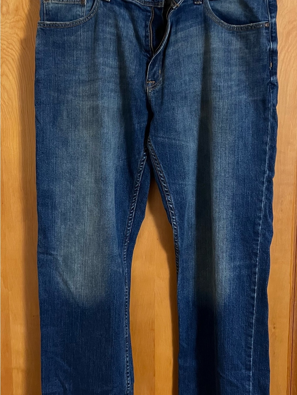 True Craft Men's Straight Leg Dark Blue Denim Jeans